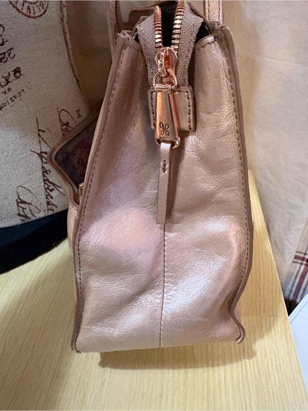 HOBO Metallic Rose Gold Shoulder Tote - Picture 9 of 16